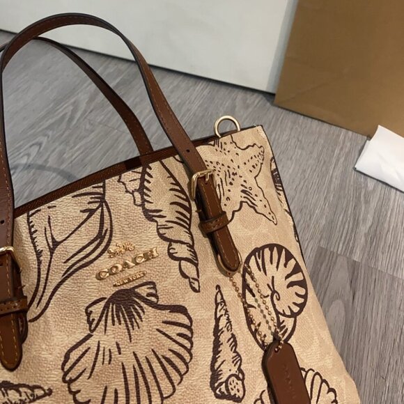 Coach Mollie Tote 25 CBH63 Ocean Shell Graffiti Bag - Picture 6 of 9